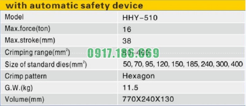 thông số TLP HHY-510