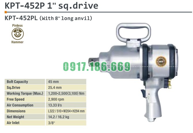 SÚNG XIẾT BU LÔNG 1 INCH KAWASAKI KPT-452P