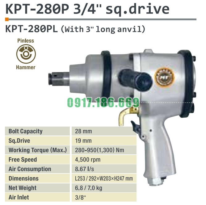 SÚNG XIẾT BU LÔNG 3/4 INCH KAWASAKI KPT-280P