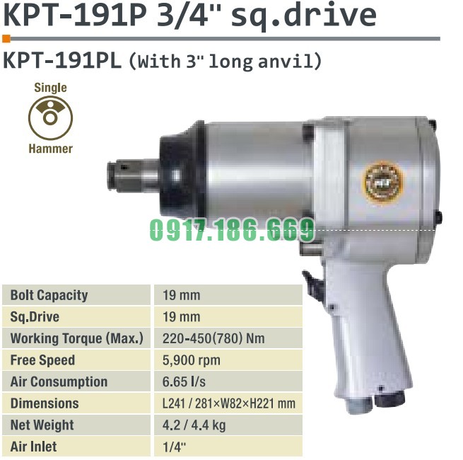 SÚNG XIẾT BU LÔNG 3/4 INCH KAWASAKI KPT-191P