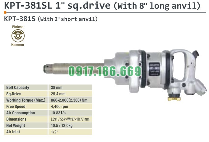 SÚNG XIẾT BU LÔNG 1 INCH KAWASAKI KPT-381SL