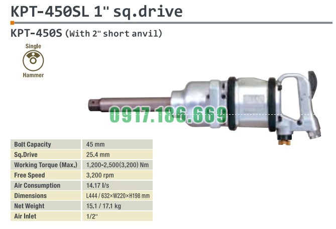 SÚNG XIẾT BU LÔNG 1 INCH KAWASAKI KPT-450SL