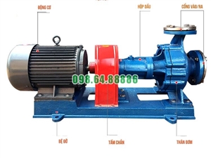 Bơm tuần hoàn dầu gia nhiệt RY125-80-160 160m3/h, 50m, 22kW, 2900 vòng/phút